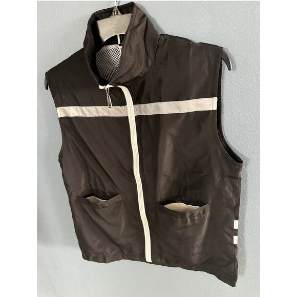 Mens Black Dream TSchunyifang Zipper Front Sleeveless Vest Size Large - Picture 3 of 8